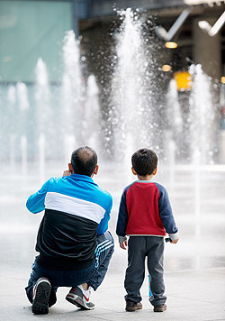 Father and son - fountain